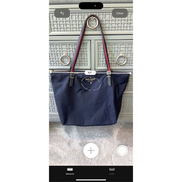 Kate Spade Watson Lane Varsity Stripe Maya tote, $328 - Picture 8 of 10